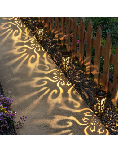 Luces Solares de Estaca Go2garden 6 Pcs Negro IP65