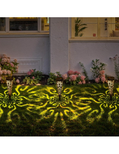 Luces Solares de Estaca Go2garden 6 Pcs Negro IP65