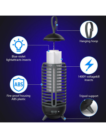 Lámpara Asesina de Mosquitos Inalámbrica JUSENWDSL 2500mAh