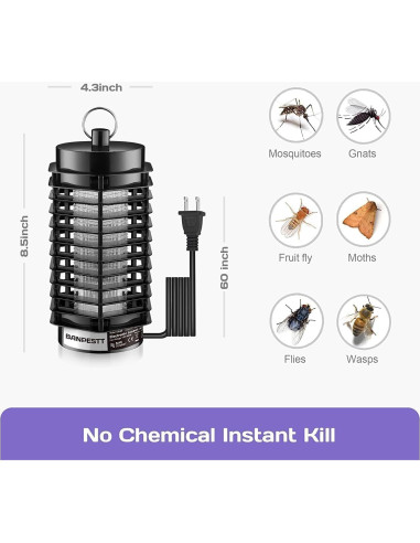 Asesino de Insectos ZOCUSO 3000V Raqueta Mosquitos y Moscas