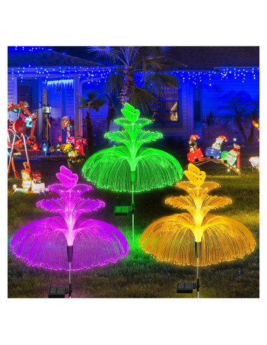 Luces de Jardín Solares WEITEXS 3 Piezas Multicolor IP65