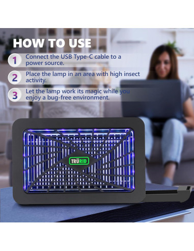 Asesino de Mosquitos Eléctrico TruRid TR-906 25.4cm LED UV-A