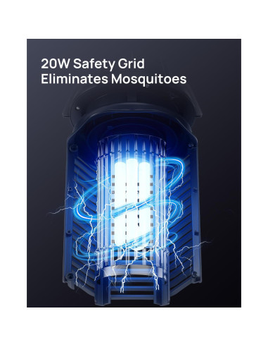 Zapper de Mosquitos Meilen 20W 4000V Impermeable Azul Claro