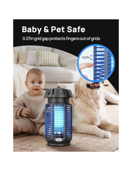 Zapper de Mosquitos Meilen 20W 4000V Impermeable Azul Claro