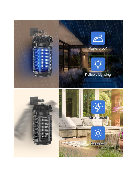 Zapper de Mosquitos Meilen 20W 4000V Impermeable Azul Claro