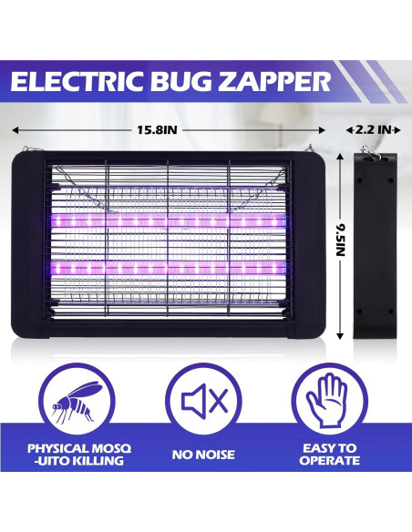 Zapper Eléctrico de Insectos Qualirey 2 Pcs 20W Doble Tubo