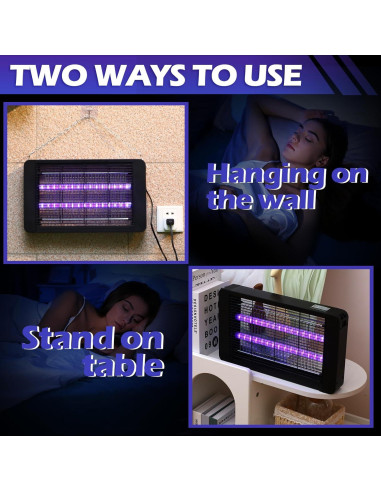 Zapper Eléctrico de Insectos Qualirey 2 Pcs 20W Doble Tubo