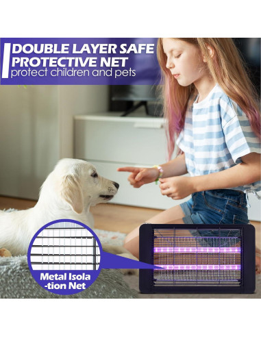 Zapper Eléctrico de Insectos Qualirey 2 Pcs 20W Doble Tubo