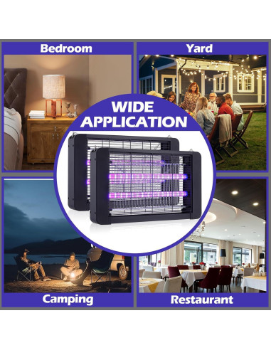 Zapper Eléctrico de Insectos Qualirey 2 Pcs 20W Doble Tubo