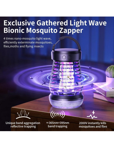 Zapper de Insectos Portátil 3-en-1 Zhongshan J10, Recargable