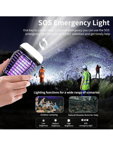 Zapper de Insectos Portátil 3-en-1 Zhongshan J10, Recargable