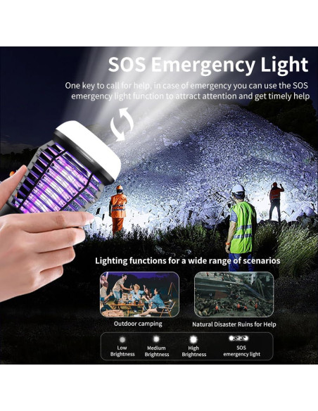 Zapper de Insectos Portátil 3-en-1 Zhongshan J10, Recargable