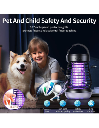 Zapper de Insectos Portátil 3-en-1 Zhongshan J10, Recargable