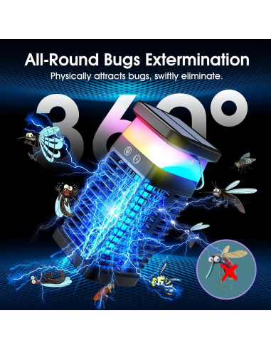 Zapper de Insectos Solar LAZZAROU 4200V Impermeable IP68