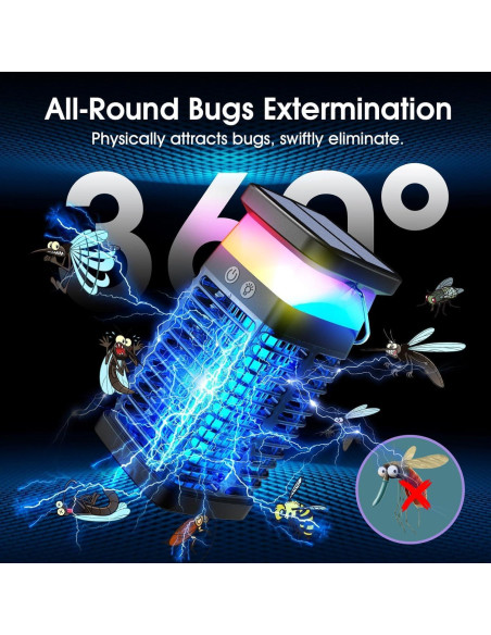 Zapper de Insectos Solar LAZZAROU 4200V Impermeable IP68