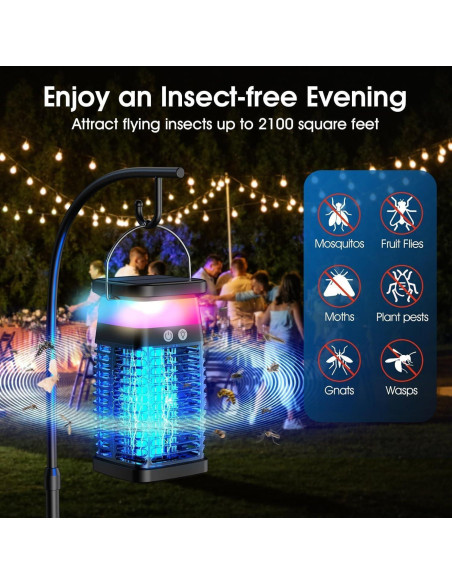 Zapper de Insectos Solar LAZZAROU 4200V Impermeable IP68