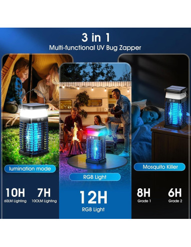 Zapper de Insectos Solar LAZZAROU 4200V Impermeable IP68