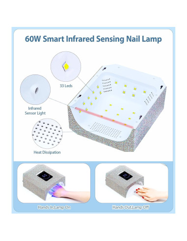 Lámpara UV para Uñas HOUSMV 60W Inalámbrica Recargable
