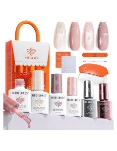 Kit de Esmalte de Uñas en Gel Modelones 4 Colores + Luz UV