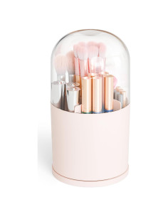Soporte de Brochas de Maquillaje Yieach Acrílico Rosa 360