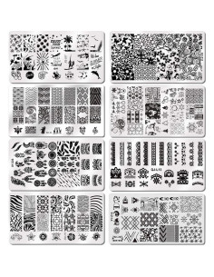 Juego de Estampado de Uñas MAXCICI 8 Piezas con Estampador 2