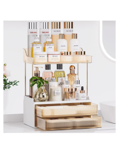 Organizador de Encimera de Baño TidyStash Ámbar 2 Niveles 2 Cajones