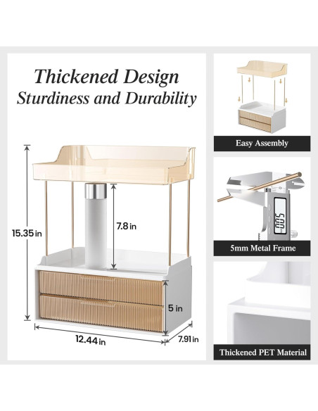 Organizador de Encimera de Baño TidyStash Ámbar 2 Niveles 2 Cajones Organizador de Encimera de Baño TidyStash Ámbar 2 Niveles 2 Cajones