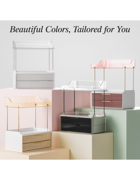 Organizador de Encimera de Baño TidyStash Ámbar 2 Niveles 2 Cajones Organizador de Encimera de Baño TidyStash Ámbar 2 Niveles 2 Cajones