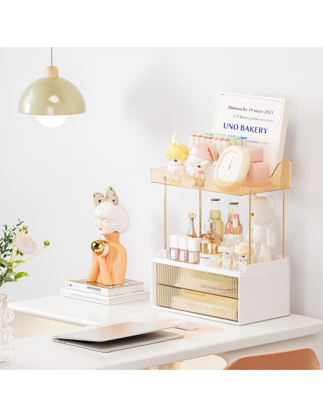 Organizador de Encimera de Baño TidyStash Ámbar 2 Niveles 2 Cajones Organizador de Encimera de Baño TidyStash Ámbar 2 Niveles 2 Cajones