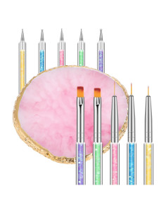 Set de Paleta de Arte de Uñas BESARME con 5 Pinceles Rosa