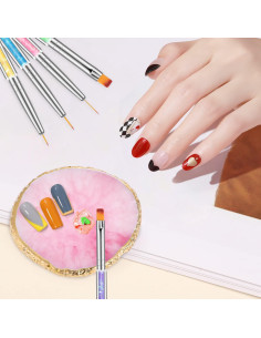 Set de Paleta de Arte de Uñas BESARME con 5 Pinceles Rosa 2