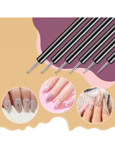 Kit de Pinceles de Arte de Uñas Artdone 6PCS Doble Cara 2