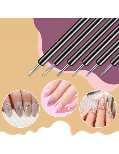 Kit de Pinceles de Arte de Uñas Artdone 6PCS Doble Cara