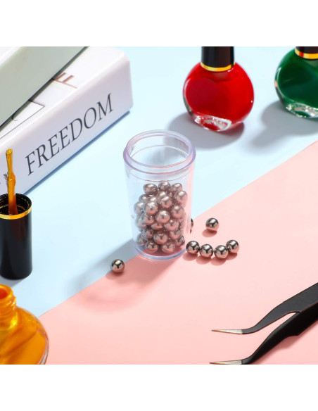 200 Bolas Agitadoras de Esmalte de Uñas Acero Inoxidable 6.25mm