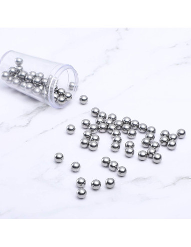 200 Bolas Agitadoras de Esmalte de Uñas Acero Inoxidable 6.25mm