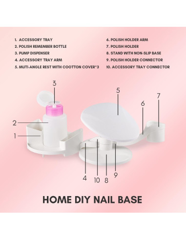 Soporte para Uñas Makartt con Bandejas Multiángulo y Reposamanos