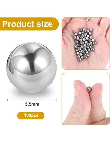 100 Bolas de Mezcla de Pintura Acero Inoxidable 316 5.5mm