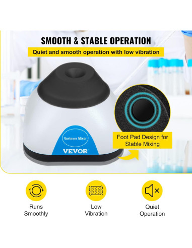 Mezclador Vortex Mini VEVOR 3000RPM 50mL Táctil Científico