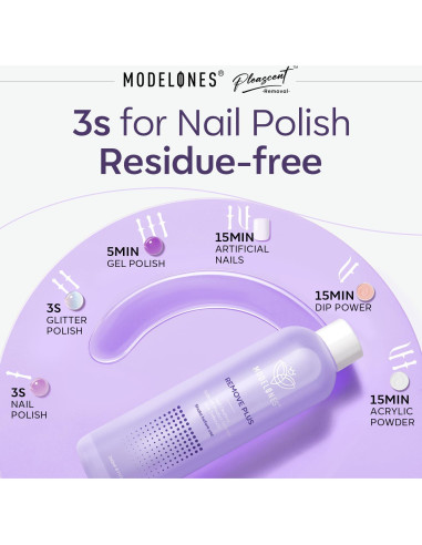 Removedor de Esmalte Modelones 236.6 ml Gel Acetona Lavanda