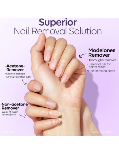 Removedor de Esmalte Modelones 236.6 ml Gel Acetona Lavanda