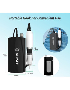 Taladro Eléctrico de Uñas AIRSEE Efile 30000 RPM Portátil 2