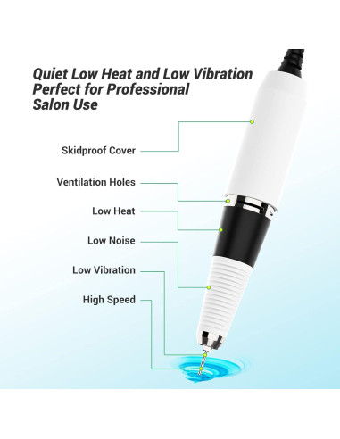 Taladro Eléctrico de Uñas AIRSEE Efile 30000 RPM Portátil