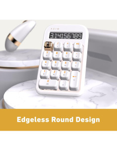 Calculadora Mecánica Inalámbrica AZIO IZO - Blanco/Oro, Bluetooth 5.0 2