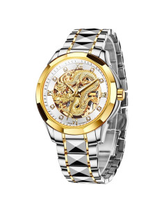 Reloj OLEVS automático dorado mecánico para hombres 50m