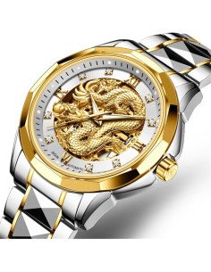 Reloj OLEVS automático dorado mecánico para hombres 50m 2