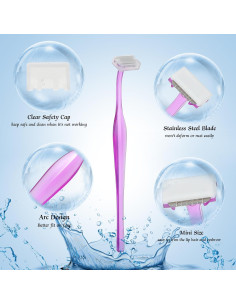 Rasuradora de Cejas Thinp - 12 Piezas Acero Inoxidable Púrpura 2