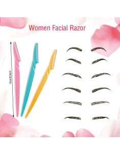 Cuchillas de Cejas Boao 96 Piezas Acero Inoxidable Seguras 2