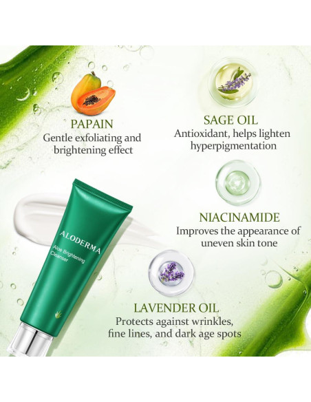 Limpiador Facial Iluminador Aloderma 170g - Aloe Vera y Niacinamida