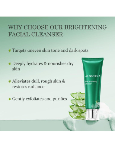Limpiador Facial Iluminador Aloderma 170g - Aloe Vera y Niacinamida