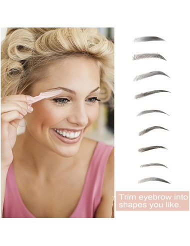 21 Navajas Faciales HFATMOS para Cejas y Exfoliación Rosa